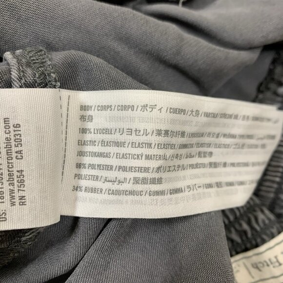 Abercrombie Fitch L Gray Smocked High Rise Lyocell Shorts Soft Lounge - Picture 4 of 4